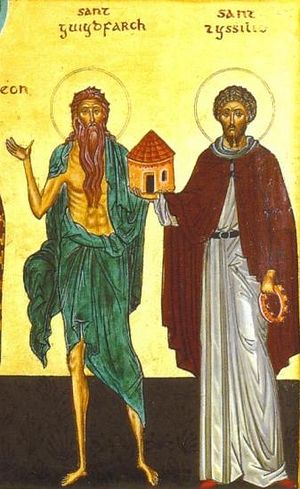 An icon of Sts. Gwydfarch and Tysilio