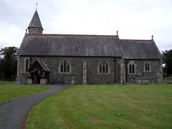 St. Tysilio's Church in Llandysilio, Powys (photo by John Scott from 'British Listed Buildings' website)