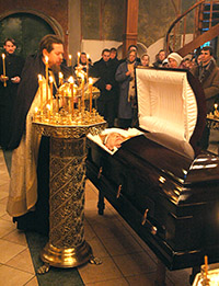 Отпевание Георгия Жженова в Сретенском монастыре