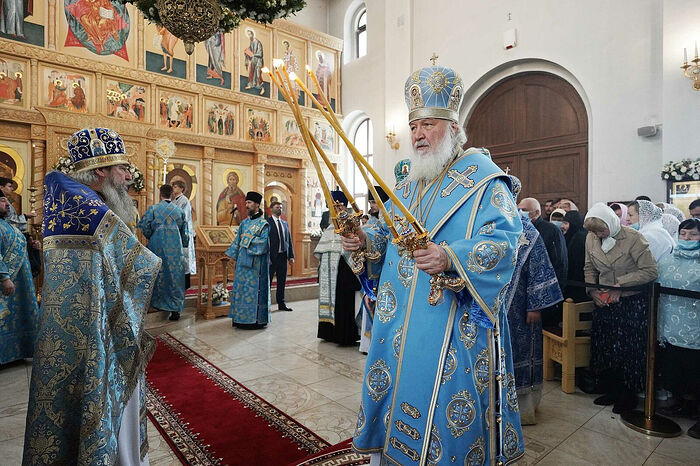 В праздник Рождества Пресвятой Богородицы Святейший Патриарх Кирилл совершил великое освящение Илиинского храма в Северном Бутове
