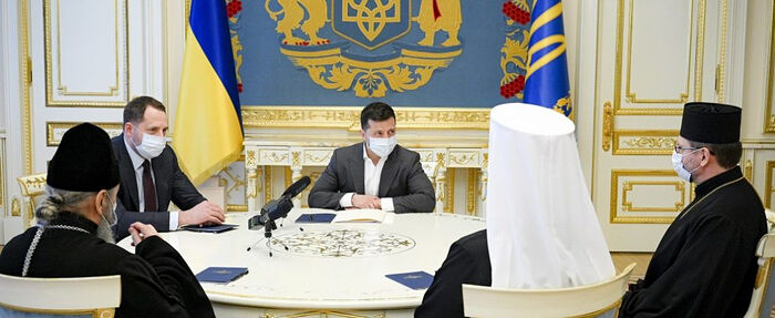 Блаженнейший митрополит Киевский Онуфрий принял участие во встрече с Президентом Украины накануне Пасхи