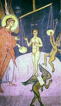 Деталь фрески «Страшный суд». Монастырь Дечаны.