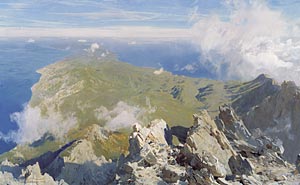 Д. Белюкин - Панорама Афона с вершины Святой Горы.