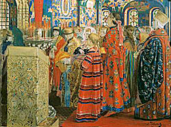 А. П. Рябушкин. Русские женщины XVII столетия в церкви. 1899 г.