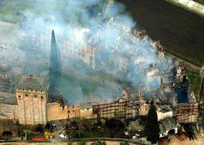 Снимок пострадавших монастырских корпусов с воздуха (фото Reuters)