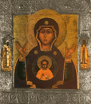 Икона Божией Матери «Знамение». Кон. XVI в. Собрание П.Д. Корина