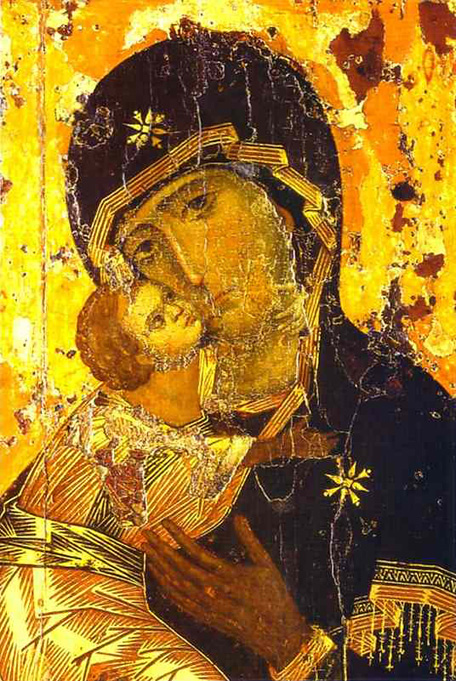 L'icône de Vladimir de la Mère de Dieu.