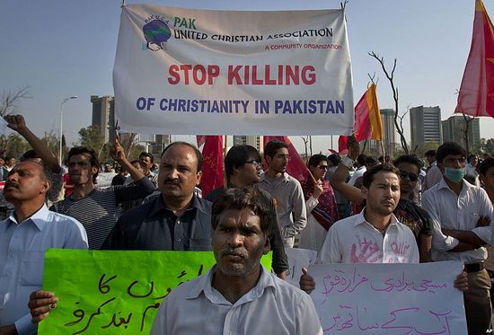 Протест христиан против притеснений в Пакистане.