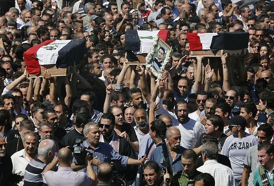 Дамаск, похороны троих христиан, убитых в Маалюле. Фото AFP / Getty Images 