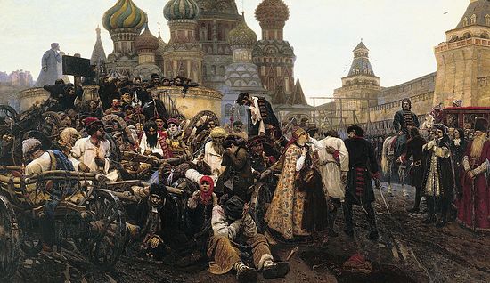 В.И.Суриков. Јутро погубљења стрелаца. 1881.