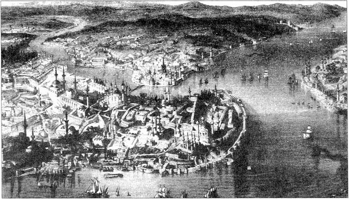 Вид на Босфор и Константинополь со стороны Мраморного моря